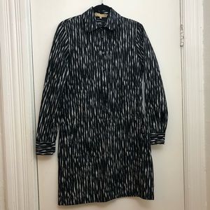 Michael Kors Collection Poplin Collared Dress Black White Made In Italy Size 2